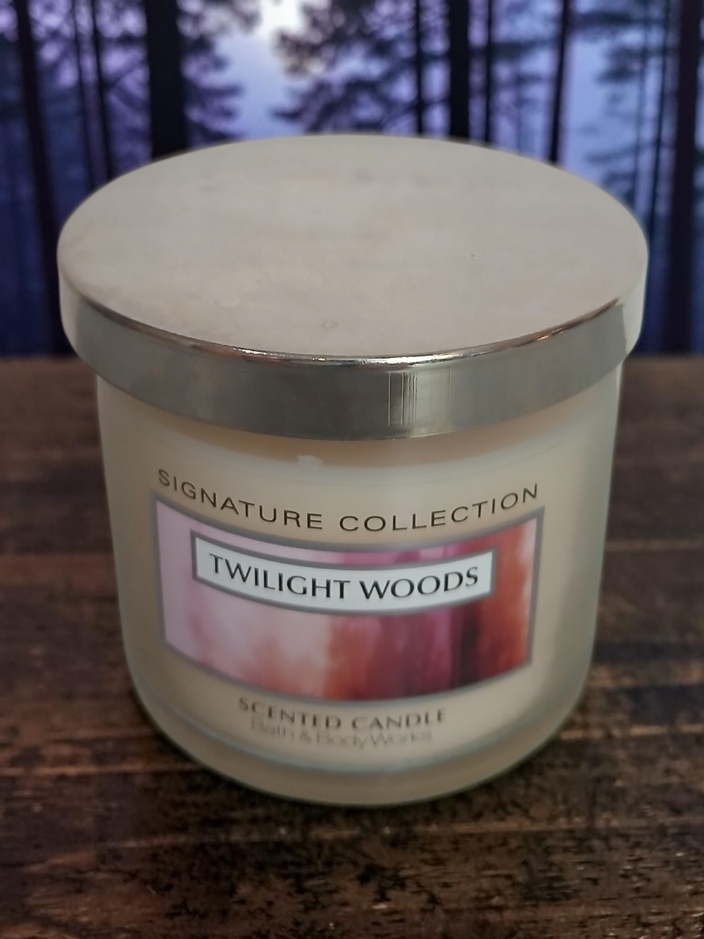 Bath & Body Works Twilight Woods Candle - Cream, Silver, Pink
